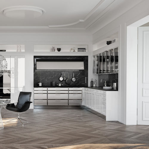 Cucina classica - BEAUXARTS.02 - SIEMATIC - in vetro / in acciaio inossidabile / in marmo