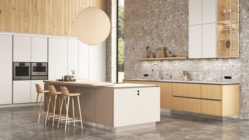 Cucina contemporanea - SLX - SIEMATIC - in pietra naturale / con isola / con impugnature