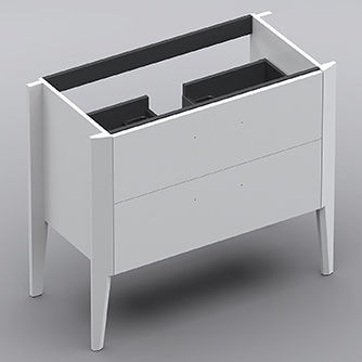 Mobile lavabo da appoggio - 100 - Sonia Bath - in rovere / in metallo / in ABS