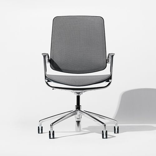 Sedia da ufficio contemporanea - TRINETIC - Boss Design - in tessuto / con supporto in alluminio / imbottita