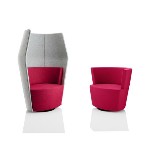 Poltrona visitatore contemporanea - PEEK & BOO - Boss Design - in tessuto / con schienale alto / imbottita