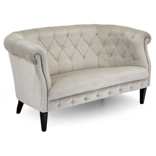 Divano chesterfield - 40551 - FAS - in tessuto ignifugo / in ecopelle / beige