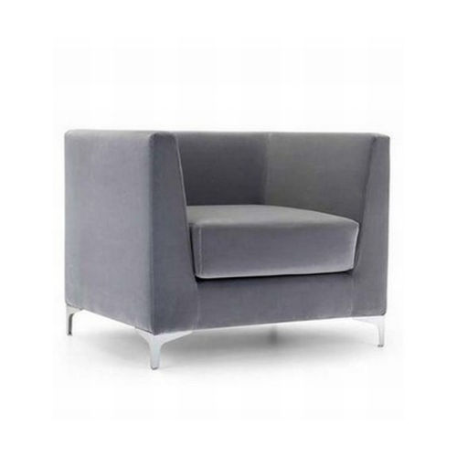 Poltrona minimalista - Lincoln - FAS - in tessuto ignifugo / in ecopelle / grigia