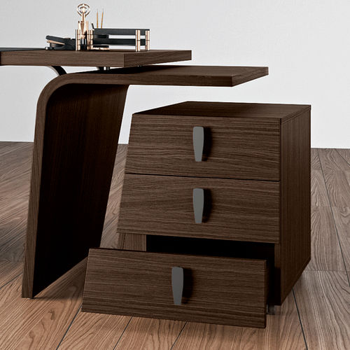 Cassettiera per ufficio in legno - LARUS - Della Rovere - 3 cassetti / con rotelle