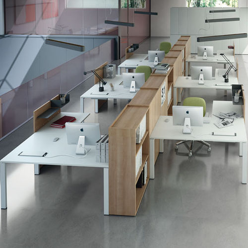 Scrivania per open space - LEGODESK - Della Rovere - contemporanea / in rovere / in noce