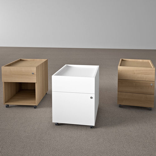 Cassettiera per ufficio in metallo - EKOMPI - Della Rovere - in legno / 3 cassetti / 2 cassetti