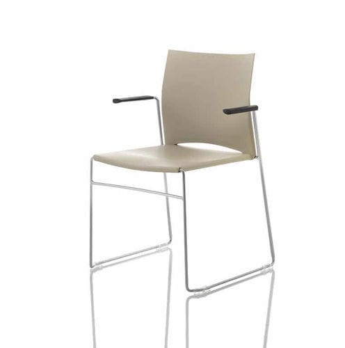 Sedia visitatore contemporanea - SALSA - Della Rovere - da interno / in tessuto / in pelle