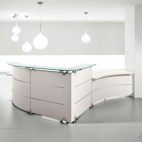 Banco reception a semicerchio - EDISON - Della Rovere - modulare / in legno / in metallo