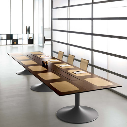 Tavolo da riunione contemporaneo - Della Rovere - in legno / rettangolare / curvo
