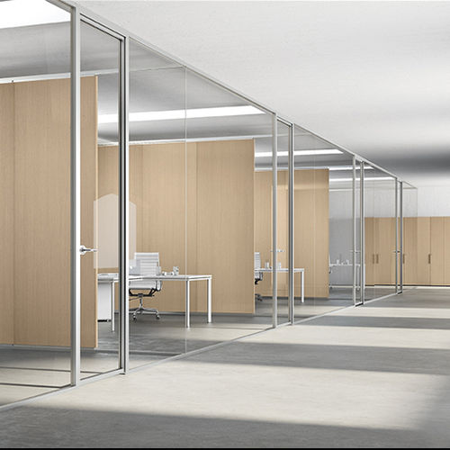Parete fissa - HABITAT 50 - Della Rovere - a vetrina / in metallo / da ufficio