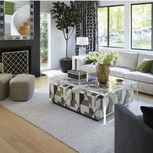 Tavolino basso contemporaneo - DG-51018.COCKTAIL.0 - Donghia - in acrilico / con supporto in acrilico / rettangolare