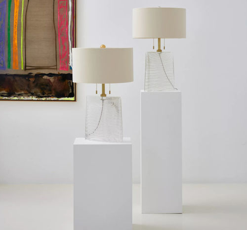 Lampada da tavolo - VELA - Donghia - in ottone / in vetro / in vetro di Murano
