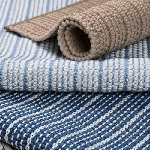 Moquette tessuto a mano - TELINNA  - Donghia - in polipropilene / a righe / blu
