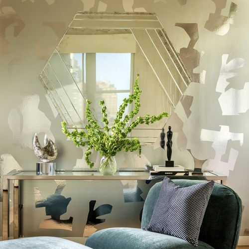 Rivestimento murale per interni - FORMS  - Donghia - in ecopelle / in vinile / con motivo stampato