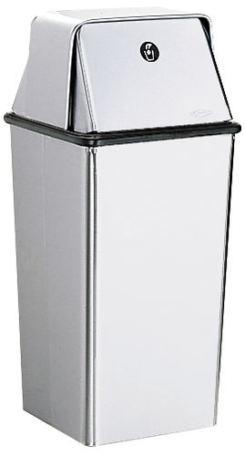 Portarifiuti igienico - B-2250 - Bobrick Washroom Equipment - in acciaio inossidabile / con coperchio basculante / contemporaneo