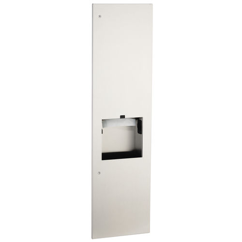 Distributore di salviette da parete - B-38030 - Bobrick Washroom Equipment - da incasso / in acciaio inossidabile / con cestino
