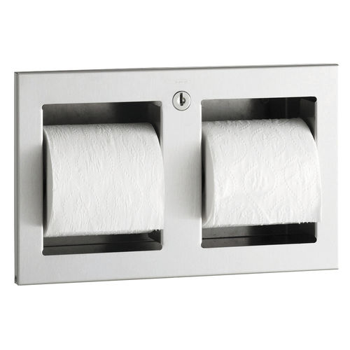Distributore di carta igienica da incasso - B-35883 TRIMLINESERIES&trade; - Bobrick Washroom Equipment - in acciaio inossidabile / per due rulli / contract