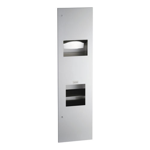 Distributore di salviette da parete - B-38033 TRIMLINESERIES&trade; - Bobrick Washroom Equipment - in metallo / con cestino / con asciuga mani integrato