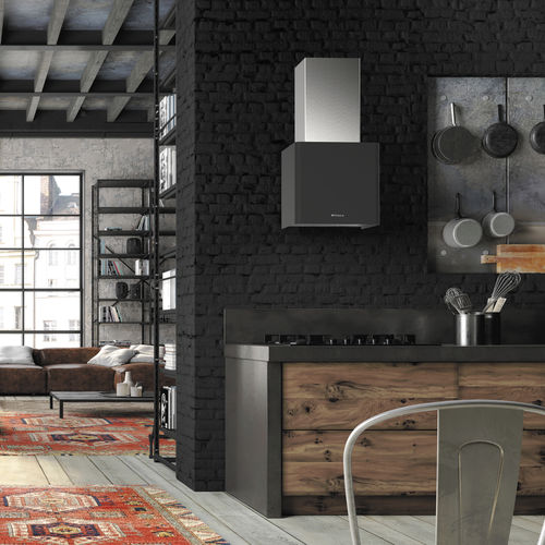 Cappa a muro - LITHOS - Faber S.p.A - con illuminazione integrata / nera