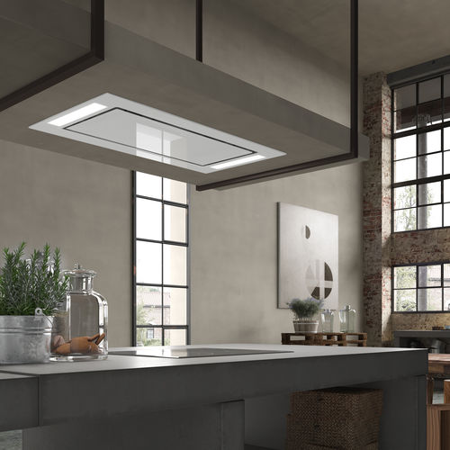 Cappa da soffitto - HEAVEN GLASS 2.0 - HEAVEN GLASS 2.0 FLAT - Faber S.p.A - con illuminazione integrata / bianca