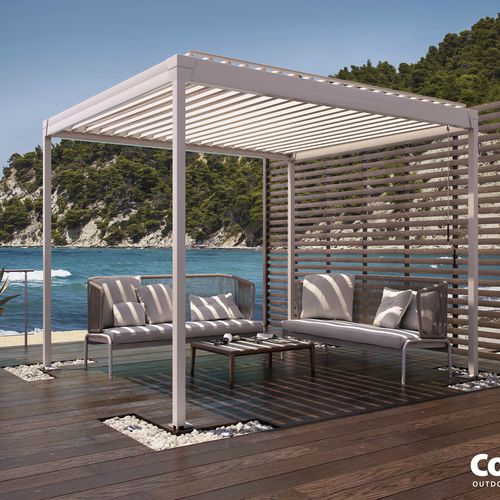 Pergola autoportante - ETERIA - Corradi - addossata / in alluminio / a lamelle orientabili