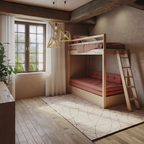 Letto a castello - CASTELLO "MONTAGNA" - Cinius - matrimoniale / singolo / contemporaneo