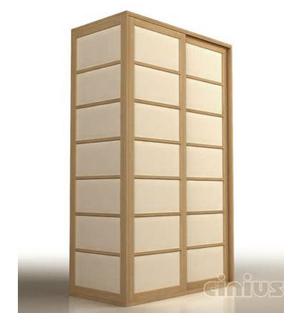 Armadio contemporaneo - Shoji - Cinius - in faggio / con porta scorrevole / colore personalizzabile