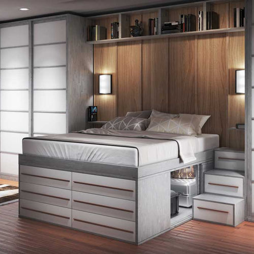 Letto matrimoniale - TORINO 2 - Cinius - singolo / contemporaneo / con base contenitore
