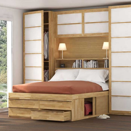 Letto matrimoniale - PADOVA - Cinius - singolo / contemporaneo / con base contenitore
