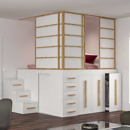 Letto matrimoniale - PARIGI - Cinius - singolo / contemporaneo / con base contenitore
