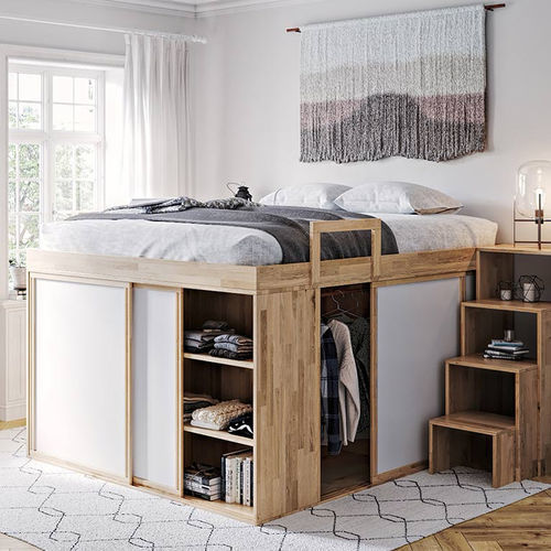 Letto matrimoniale - MILANO - Cinius - singolo / contemporaneo / con base contenitore