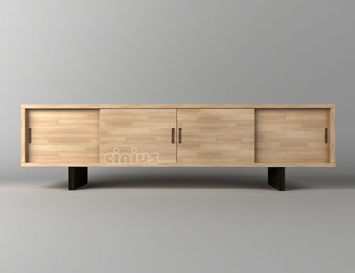 Credenza contemporanea - JACHI - Cinius - in faggio / su misura / con porta scorrevole