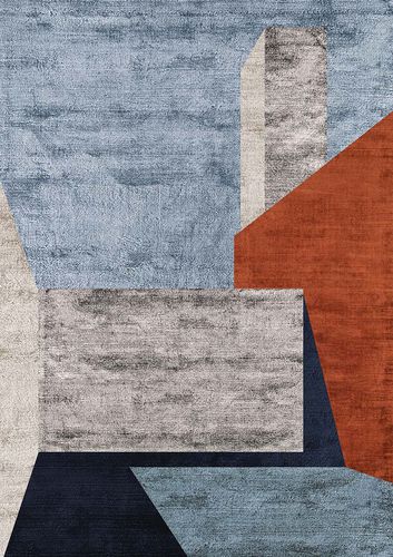 Tappeto contemporaneo - ORANGE - Sirecom Tappeti - geometrico / in fibra di bambù / rettangolare