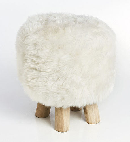 Pouf contemporaneo - PUFF - SITAP Società Italiana Tappeti - in lana / in legno / tondo