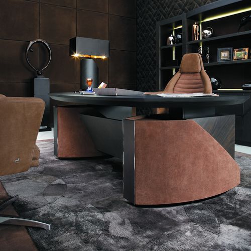 Scrivania Art Deco - MASTER: METROPOLIS - SMANIA - in pelle / con base in pannelli / contract