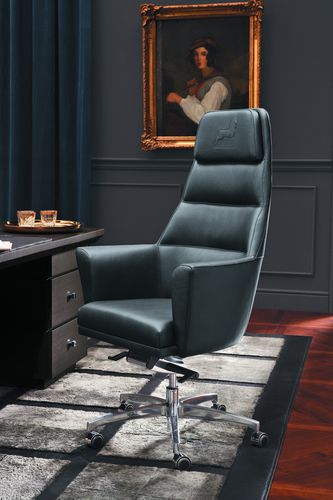 Poltrona direzionale in pelle - MASTER: PANAMA - SMANIA - ad altezza regolabile / contract / con rotelle