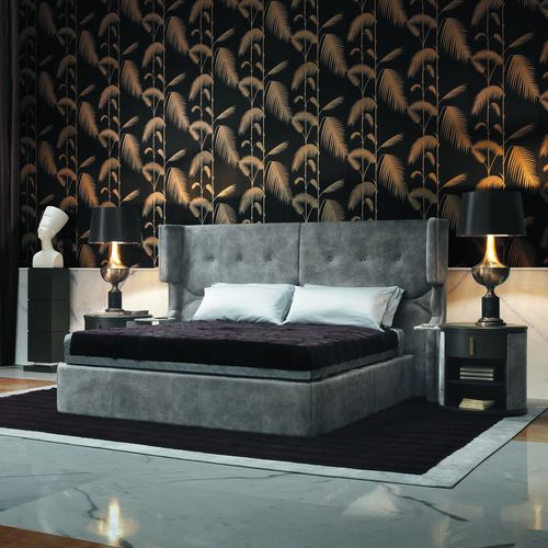 Letto matrimoniale - MASTER: WILLIAM - SMANIA - classico / imbottito / in pelle