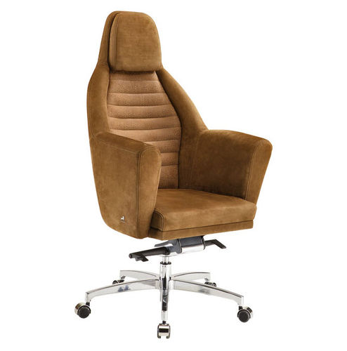 Poltrona direzionale in pelle - MASTER: GT  - SMANIA - regolabile / contract / con rotelle