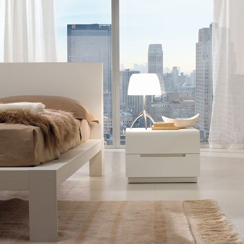 Comodino contemporaneo - NIDA  - Falegnami - in legno laccato / in rovere / in frassino