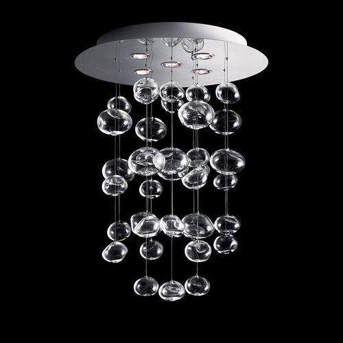 Lampadario contemporaneo - ETHER S - Leucos srl - in acciaio lucido / contract / a cascata