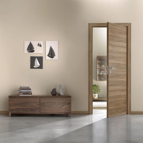 Porta da interno - WALNUT ON FEEL - BARAUSSE - impiallacciata in legno / battente / contemporanea