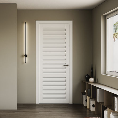 Porta da interno - BLANC LOUVERED FEEL - BARAUSSE - impiallacciata in legno / battente / contemporanea
