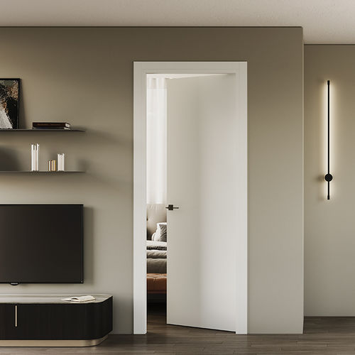 Porta da interno - BLANC FEEL - BARAUSSE - impiallacciata in legno / battente / contemporanea
