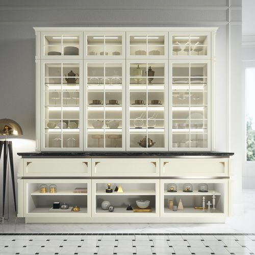 Credenza con alzata classica - Kelly - SNAIDERO RINO SPA - in legno