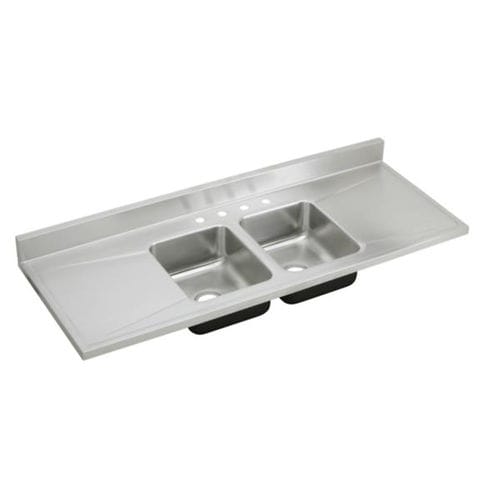 Lavello a 2 vasche - D66294 - Elkay - con gocciolatoio / in acciaio inossidabile / da incasso