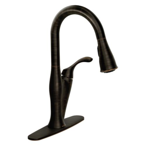 Miscelatore da appoggio - BENTON : 87211BRB - Moen - in bronzo / da cucina / 1 foro