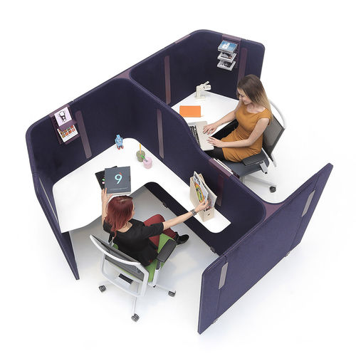 Scrivania per open space - ISOLA - Nurus - contemporanea / in laminato / con separatore integrato