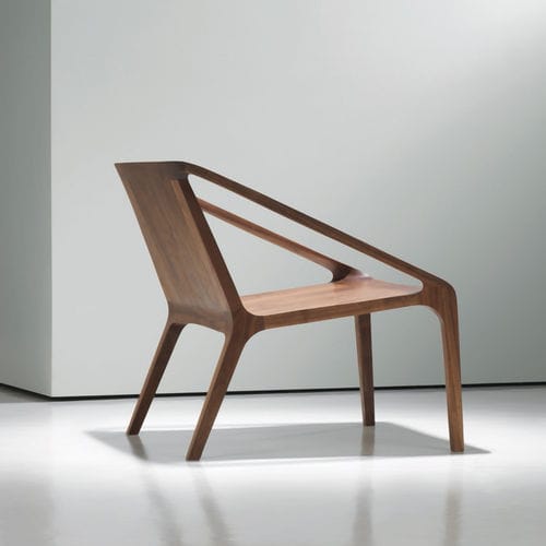 Poltrona visitatore contemporanea - LOFT - Nurus - in legno / contract / con braccioli