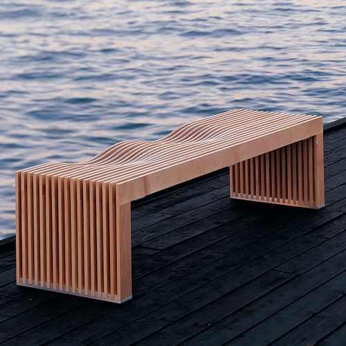 Panca da giardino contemporanea - TAKLAMAKAN - Nurus - in legno / da interno