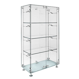 Vetrina contemporanea - SSG002.1000I - Shopkit - in vetro / in acciaio inossidabile / illuminata